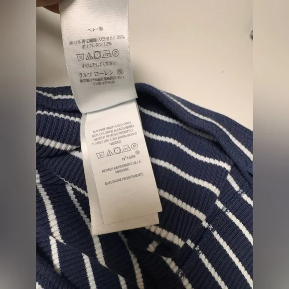 Polo Ralph Lauren Navy Blue and White Stripes Pencil Skirt - Picture 7 of 9